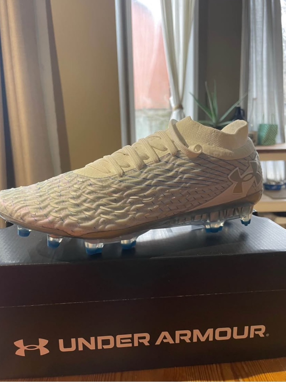 Under Armour White Iridescent Cleats
